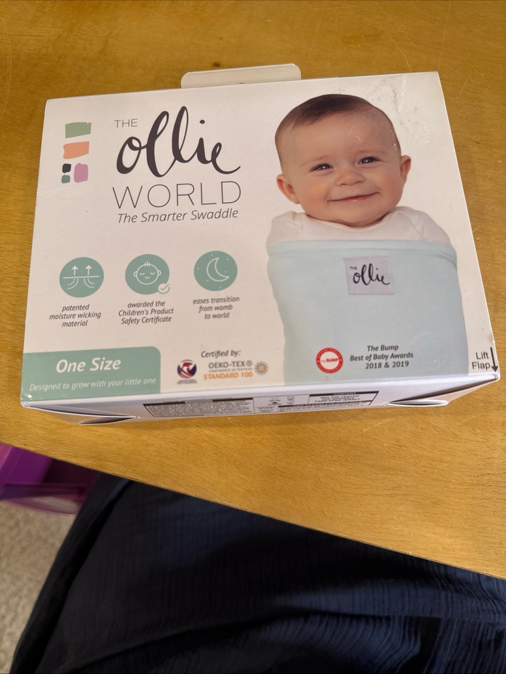 The Ollie World Smarter Swaddle - Light Blue